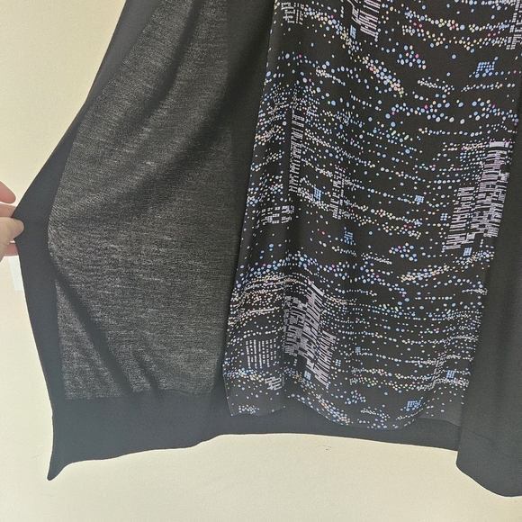 Akris Punto Black Wool Duster Bild In Silk Front Dresz Size 8 FLAW - Picture 4 of 7